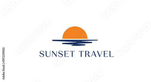 Sunset travel company logo design.