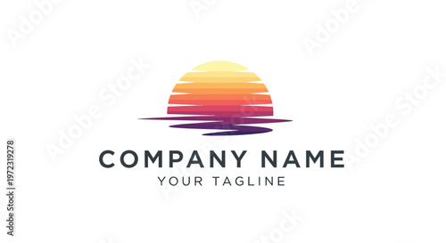 Sunset company logo template design.