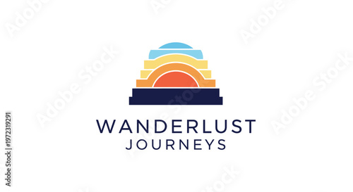 Wanderlust Journeys travel logo design.