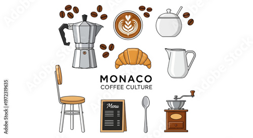 Monaco Coffee Culture Collection: Aromatic Brews and Parisian Pastries.