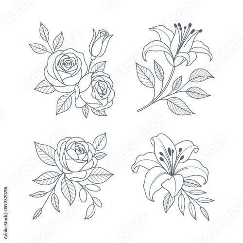 Minimalist Dainty Floral and Botanical Seamless Pattern