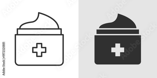 Burn Treatment Icon representing first aid, skin care, and medical treatment for burns.