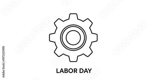 Gear Labor Day Icon Symbol.