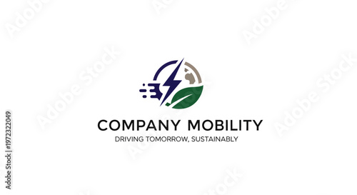 Company mobility logo with green leaf.