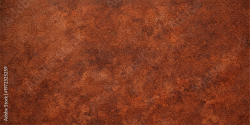 A vintage backdrop featuring a rough rusty metal surface blended with brown leather texture creates a grungy aged material design on an old orange iron wall