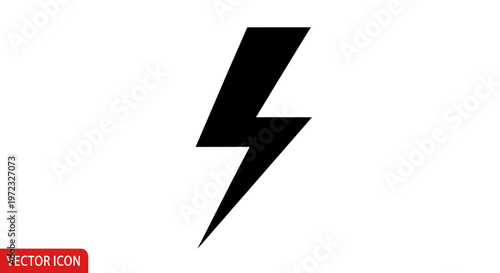 Black lightning bolt icon on white background
