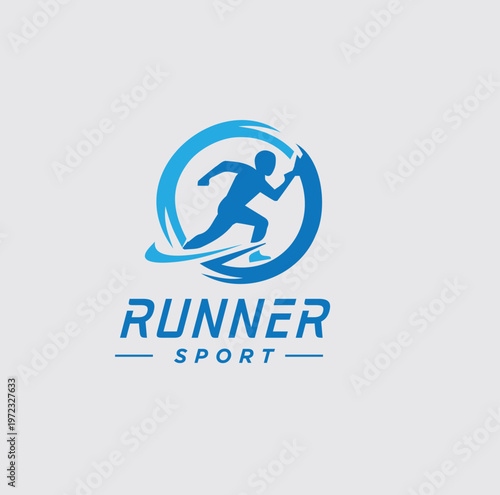 Athlete running marathon logo design