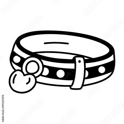 A glyph style icon representing a bell collar
