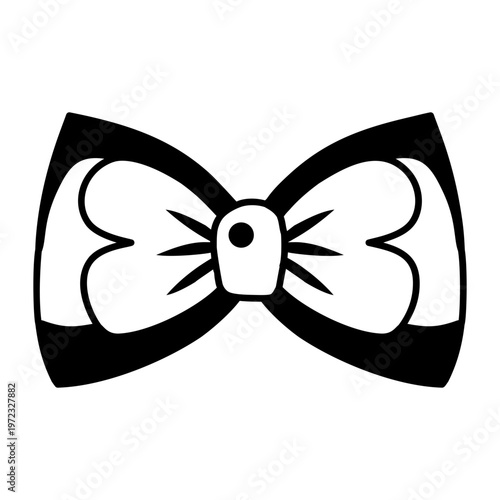 A glyph style icon showing a pet bow  
