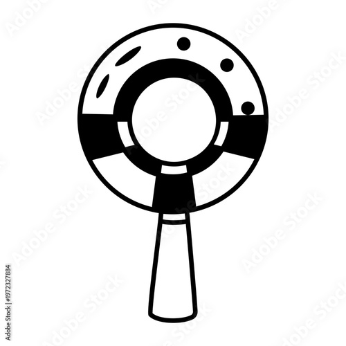 A glyph style icon representing a chew ring
