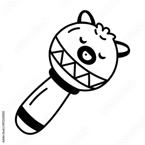 A glyph style icon showing an animal squeaker 