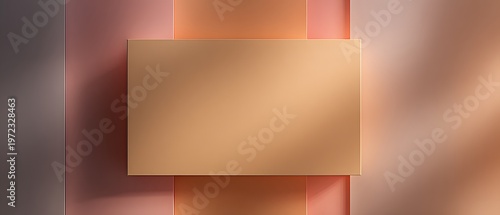 中央に配置されたプレートと立体背景の抽象デザイン コピースペースあり