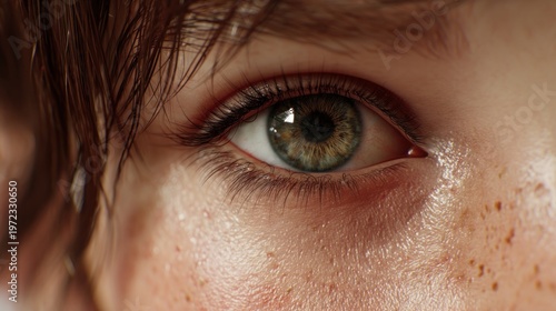 Close up of human eye with details