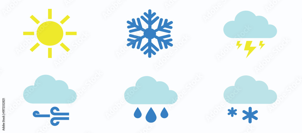 Obraz premium Weather Forecast Icon Set