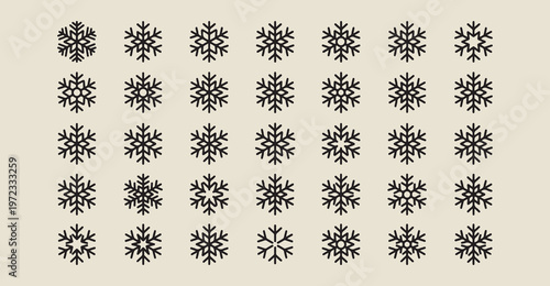 snowflake winter nature patterns, ice crystal line art, seasonal holiday graphics, cold weather symbols, frosty atmosphere elements, winter forest illustrations, decorative snow icons
