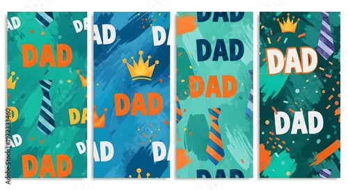 Colorful 'dad' bookmarks collection for father's day or special occasions