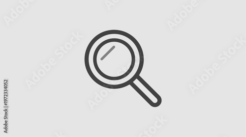 Magnifying glass icon on a light gray background for search and investigation.