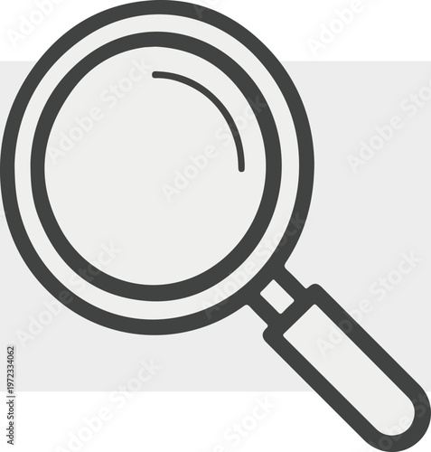 Magnifying glass icon, simple design, for search and investigation.