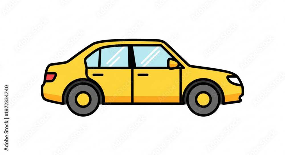 Fototapeta premium cartoon yellow vehicle for automotive concept and city traffic infographic.