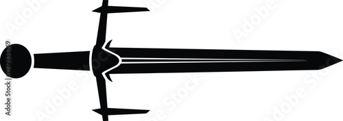 Airplane silhouette top view, modern aircraft vector illustration isolated, aviation design element for travel, transport, and aerospace industry projects