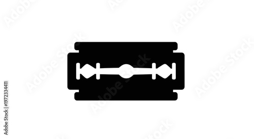 Sharp Razor Blade Icon, Clean Cut Symbol, Isolated on White Background