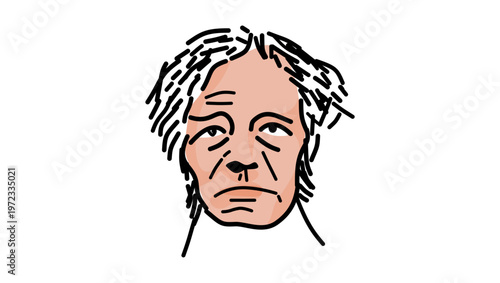 Michael Faraday portrait, flat vector illustration
