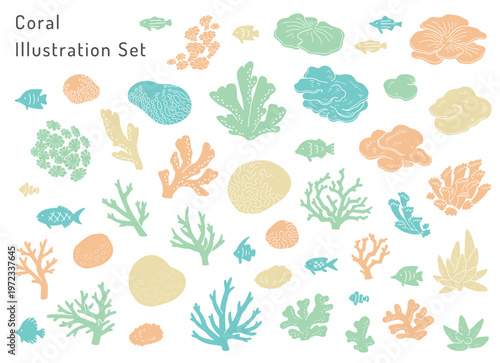 サンゴのイラストセット