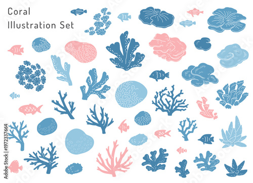 サンゴのイラストセット