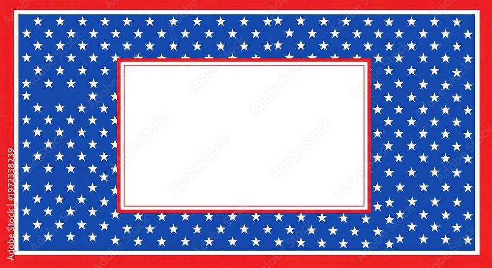Obraz premium Patriotic border with stars and stripes a red white and blue frame
