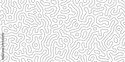 Abstract truing organic wallpaper Turing reaction diffusion monochrome seamless pattern with chaotic motion. Generative algorithm psychedelic background. Reaction-diffusion or truing pattern formation