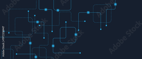 Abstract digital AI circuit board background with tech icons. Digital technology motherboard texture design. Engineering circuit board concept for poster, header, banner, website, presentation