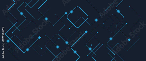 Abstract digital AI circuit board background with tech icons. Digital technology motherboard texture design. Engineering circuit board concept for poster, header, banner, website, presentation