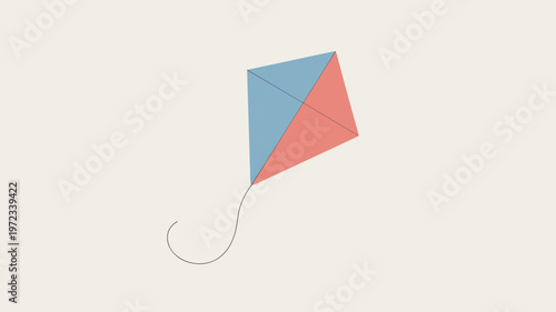 Simple geometric kite illustration – Suitable for family fun, air sports, or minimalist sky themes.