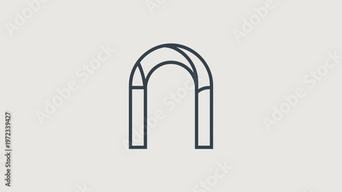 Simple semicircular arch illustration – Suitable for passage concepts, door icons, or urban planning.