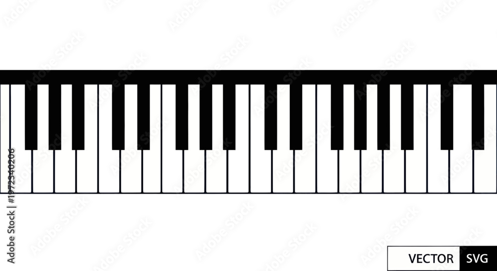 Fototapeta premium Black and White Piano Keyboard Keys - Musical Instrument Detail