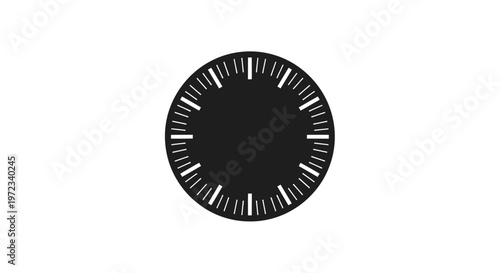 Minimalist Clock Face Icon - Black and White Time Symbol
