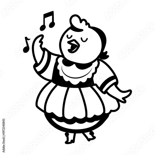 A glyph style icon showing a canary  
