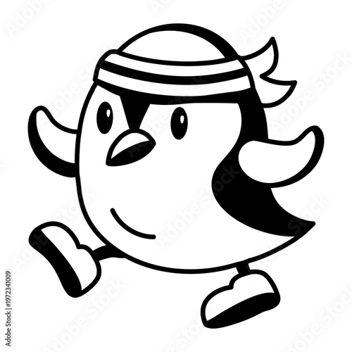 A glyph style icon depicting a sparrow bird  
