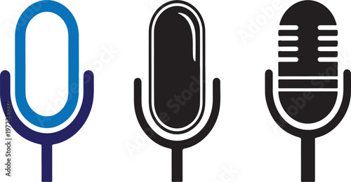 Microphone Array: A collection of meticulously crafted microphone designs, each showcasing a unique style, symbolizing the diverse world of audio capture and broadcasting.