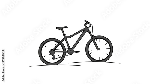 Vector CAD design of a bicycle showcases sleek mountain bike