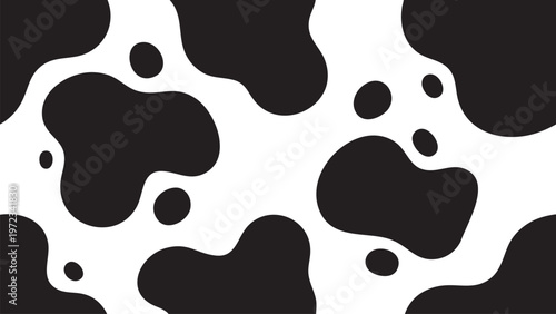 Classic cow print pattern seamless background with animal print with black and white with surface design with home decor