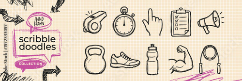 Black ink scribble minimalist baby toddler infant icon set hand drawn doodle nursery illustrations on pure white background