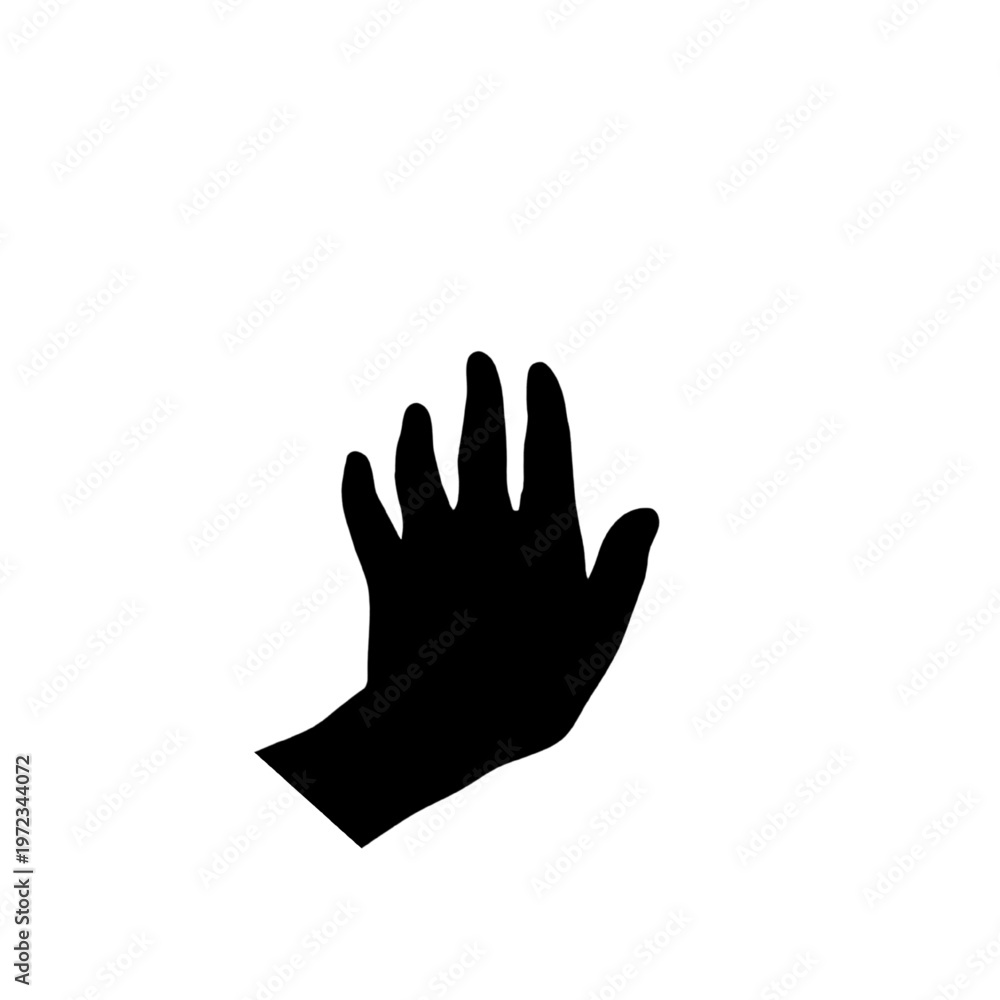 Fototapeta premium hand silhouette vector on white background.