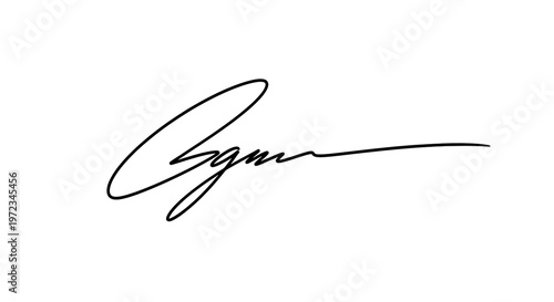 Elegant Black Handwritten Signature on White Background