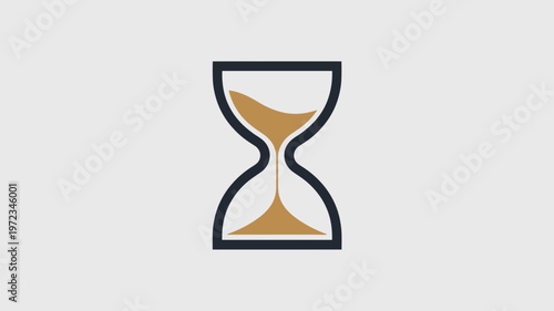 Modern golden sand hourglass design – Suitable for luxury branding, legacy, or countdown clocks.