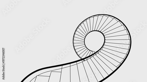 Professional thin line staircase illustration – Suitable for step-by-step guides or urban planning.