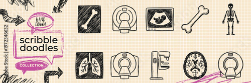 Black ink scribble minimalist wedding love romance icon set hand drawn doodle marriage couple heart illustrations on pure white background