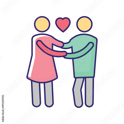 Heart Connection Vector icon which can easily modify or edit