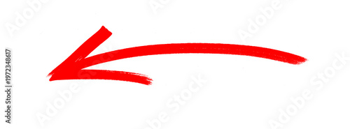 red arrow icon brush stroke, arrow sign drawn with marker on transparent background