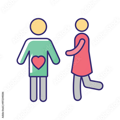 Mutual feelings Vector icon which can easily modify or edit